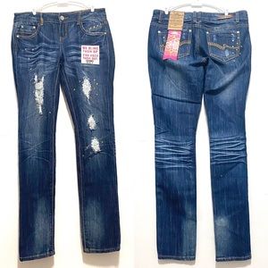 NWT Almost Famous Distressed SKINNY Jeans